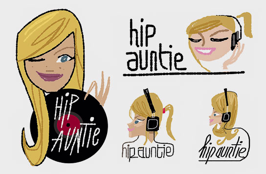 Hip Auntie preliminary sketches